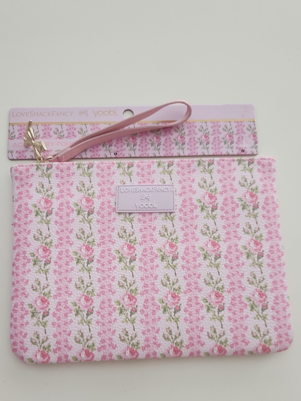 LoveShackFancy X Yoobi X Target Accessory Pouch Blue Pink Rose New With Tags